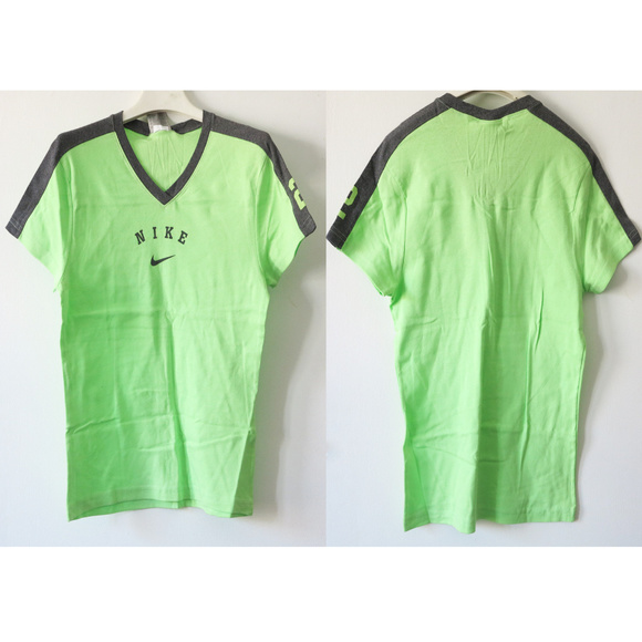 grey and lime green nike shirt
